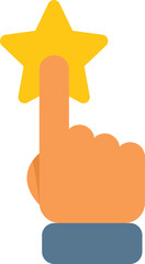 Click star button icon flat vector. Customer review. User support isolated