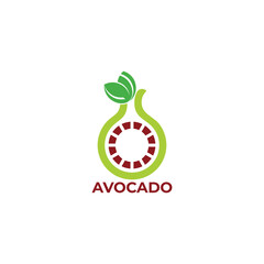 Obraz premium avocado time circle fruit logo vector