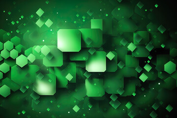 Fototapeta na wymiar abstract green computer gamer bokeh backdrop. Generative AI