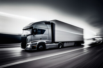 Cabover Truck at Speed - Generative Ai
