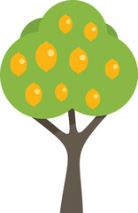 Lemon tree icon flat vector. Garden plant. Bloom different isolated