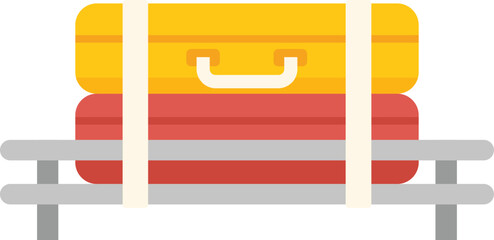 Obraz premium Luggage rack icon flat vector. Roof box. Travel cargo isolated