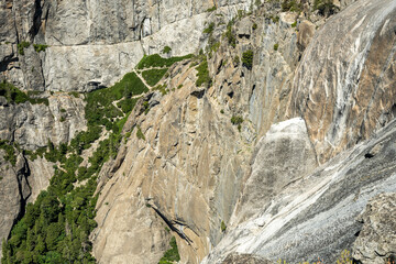 Switchbacks Climb Through Trees up to Upper Yosemite Falls