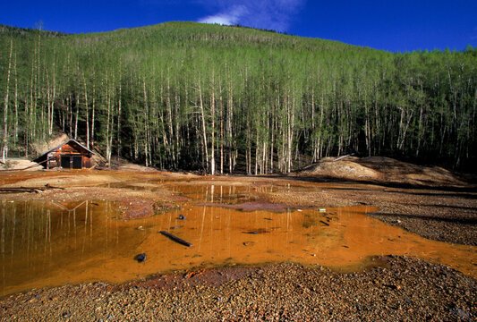 Acid Mine Drainage, Ouray, CO, USA.