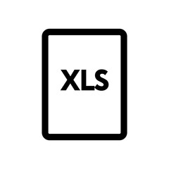 XLS file icon line isolated on white background. Black flat thin icon on modern outline style. Linear symbol and editable stroke. Simple and pixel perfect stroke vector illustration.