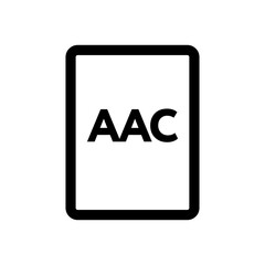 AAC file icon line isolated on white background. Black flat thin icon on modern outline style. Linear symbol and editable stroke. Simple and pixel perfect stroke vector illustration.