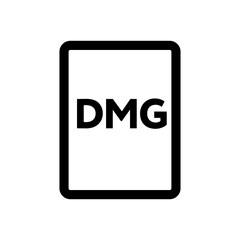 DMG file icon line isolated on white background. Black flat thin icon on modern outline style. Linear symbol and editable stroke. Simple and pixel perfect stroke vector illustration.