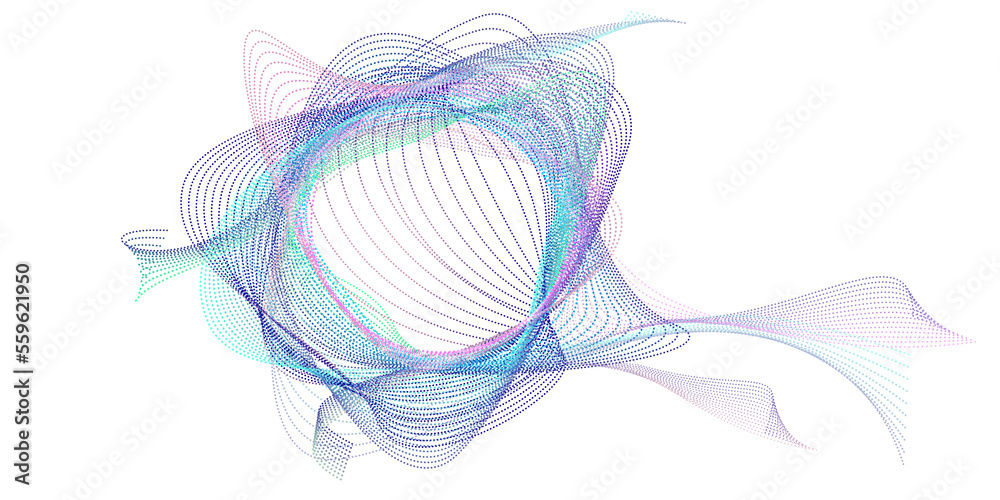 Wall mural abstract particle technology background. big data, network connection structure, data transfer on da