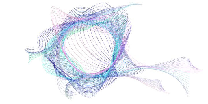 Abstract Particle Technology Background. Big Data, Network connection structure, Data transfer on dark blue abstract cyberspace background.