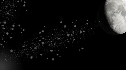 lua brilhante  branco cauda