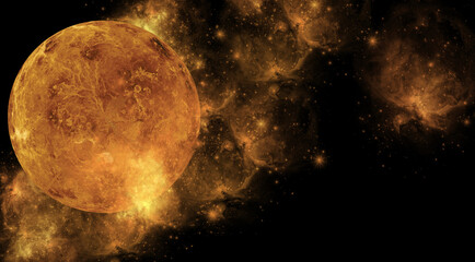 Obraz na płótnie Canvas lua brilhante fogo laranja