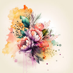 Watercolors, background, wallpaper, flowers, nature, text.