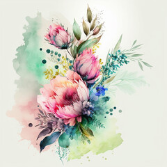 Watercolors, background, wallpaper, flowers, nature, text.