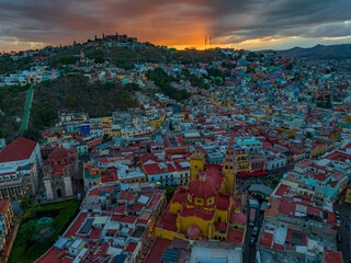 view of the city of Guanajuato at sunset