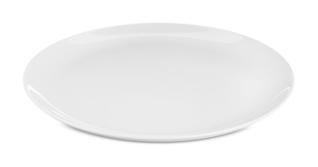 Clean empty ceramic plate isolated on white