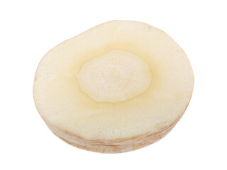 Piece of fresh parsnip isolated on white