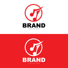 Simple Music Rhythm Logo, Musical Note Song Tone Vector Design