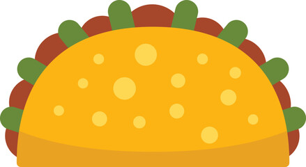 Taco food icon flat vector. Mexican food. Tacos menu isolated