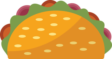 Dinner taco icon flat vector. Tacos menu. Soft menu isolated