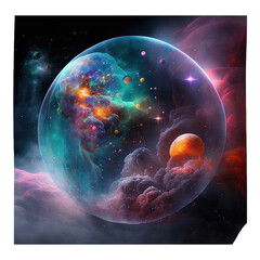 Bubble Space Nebula, Generative AI
