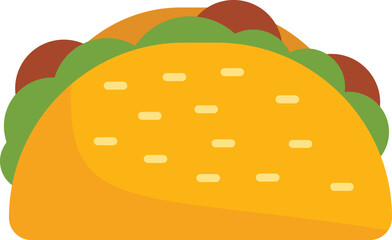 Wrap taco icon flat vector. Mexican food. Meal cooked isolated