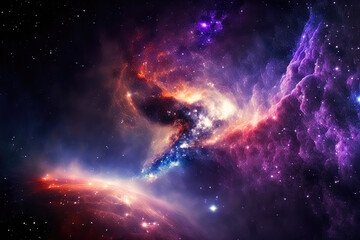Obraz na płótnie Canvas Space's Milky Way Nebula and galaxies. Generative AI
