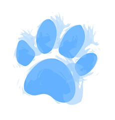 Niebieska psia łapka ilustracja - obrazy, fototapety, plakaty