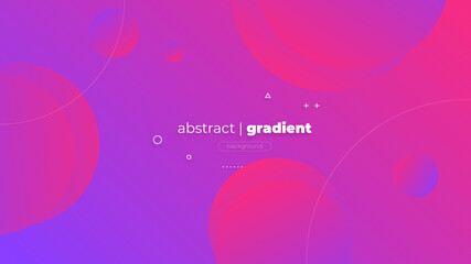 Abstract Modern Background with Retro Memphis Motion Round Circle Lines Element and Purple Pink Gradient Color