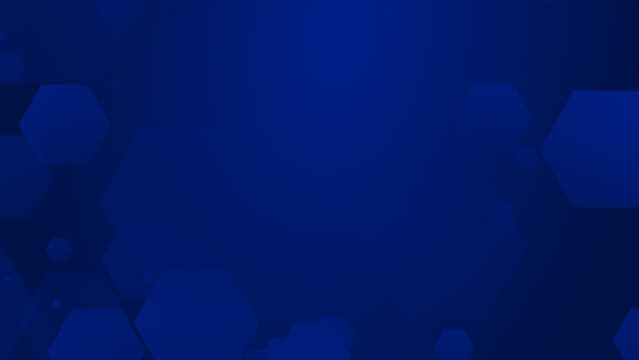 Abstract blue hexagon geometric pattern technology background.