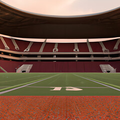 Obraz premium exterior photo of a football stadium nobody, daylight, indirect lighting generative ai