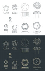 Different types of gears blueprints