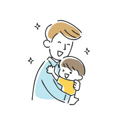 抱っこする父子