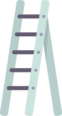 Rung ladder icon flat vector. Wood construction. Stair metal isolated