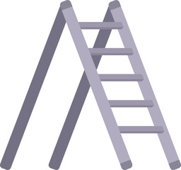 Line metal ladder icon flat vector. Wood step. Stair up isolated