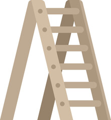 Old ladder icon flat vector. Wood safety. Portable tool isolated