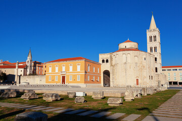 Fototapeta na wymiar St.Donatus church on the Roma Forum in Zadar. Croatia.