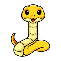 Fototapeta premium Cute yellow insularis snake cartoon