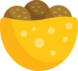 Falafel pita icon flat vector. Arabic cooking. Vegan fresh isolated