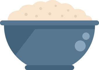Cooked mash potato icon flat vector. Boiled food. Spoon meal isolated