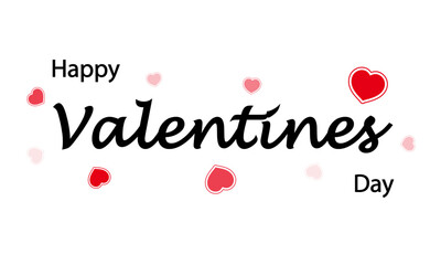 Valentines day happy typography with handwritten calligraphic text and heart, vector art illustration.