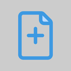 New document icon in blue style, use for website mobile app presentation