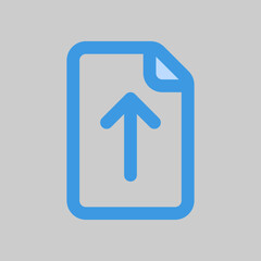 Upload file icon in blue style, use for website mobile app presentation