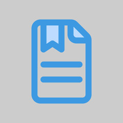 Fototapeta premium Bookmark file icon in blue style, use for website mobile app presentation