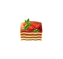 Cartoon vegetable pie isolated on white background. Vector illustration of Italian puff pastry