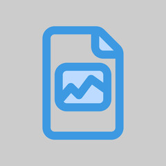 Image file icon in blue style, use for website mobile app presentation