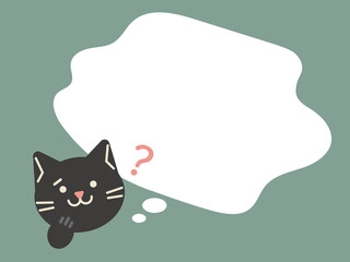 疑問に思う猫のイラスト
