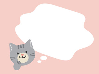 考える猫のイラスト