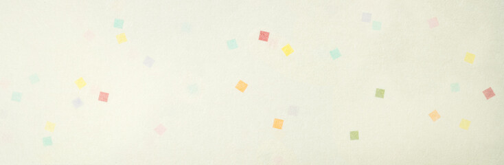カラフルな紙片を織り込んだ和紙の背景テクスチャー