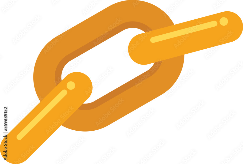 Poster interface chain icon flat vector. web link. internet button isolated