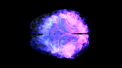 Human brain with abstract vizualisation